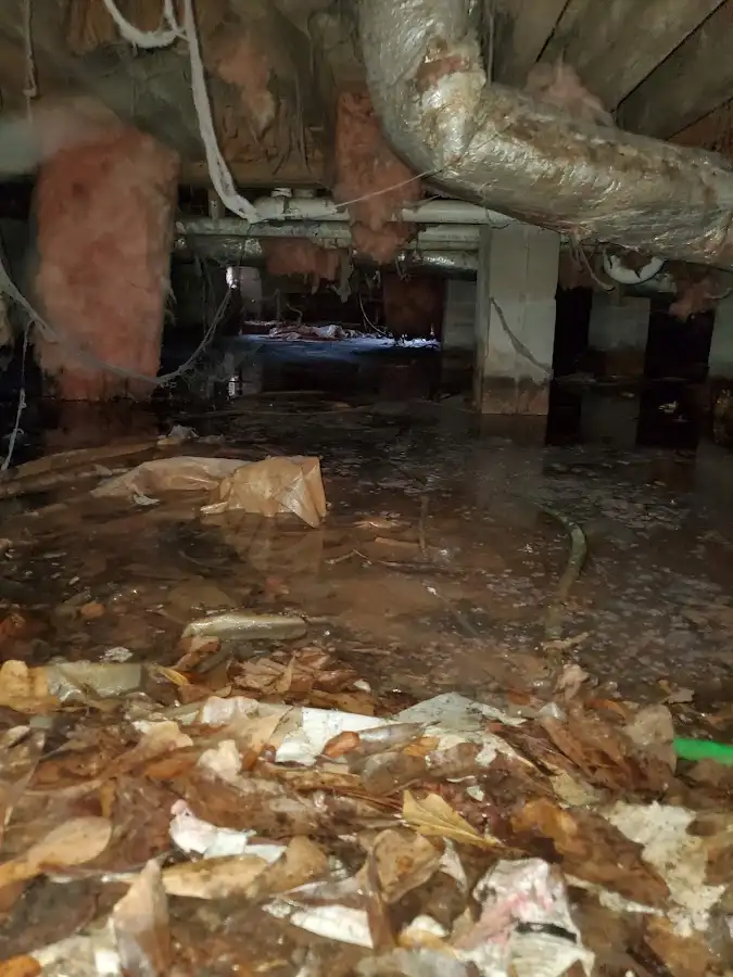 Crawl space flood assessment for Commercial Water Damage Restoration in Stanton